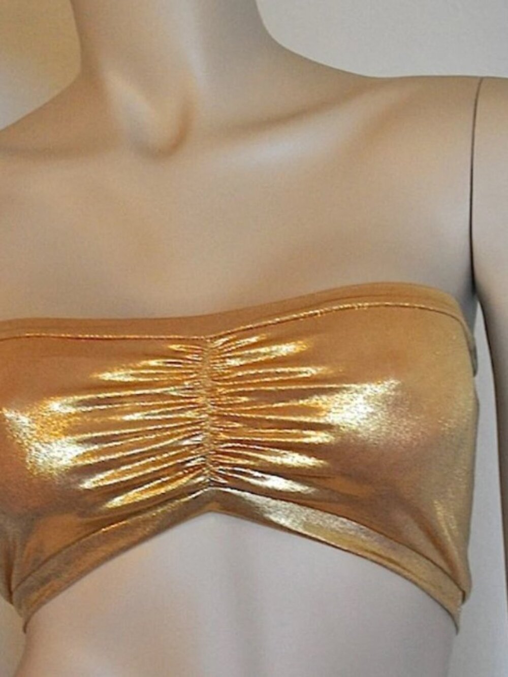 Metallic Gold Bandeau Tube Top - Made-In-USA